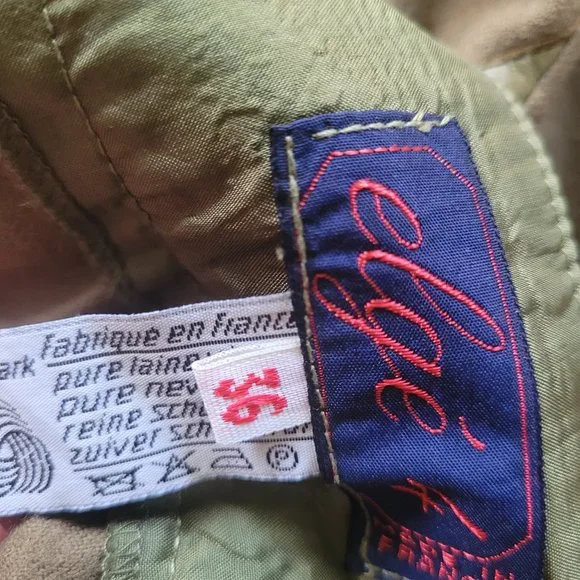 Vintage French Wool Skirt Olive Red Pencil, sz 2 - Picture 14 of 14